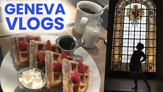 Waffles Art amp History in Geneva  SWITZERLAND VLOGS [upl. by Eilrahc601]