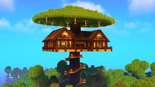 Minecraft How to Build a Tree House Tutorial [upl. by Qifahs]