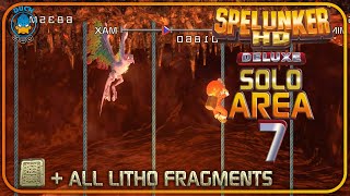 Spelunker HD Deluxe PS4 Area 7 Solo Walkthrough  All Litho Fragments Collected [upl. by Cahra]