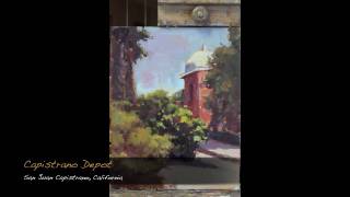 Dee Beard Dean painting from a plein air study of the historic Capistrano Depot [upl. by Hebrew]