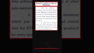 repeater control in aspnet webforms  aspnet  webforms [upl. by Lindner]