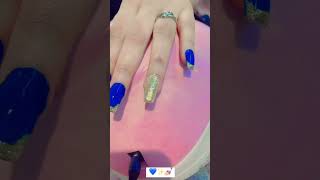 Nails extension ￼💙✨💅🏻 nails nailextension naildesign nailart nailtutorial nailpolish nail [upl. by Valda]