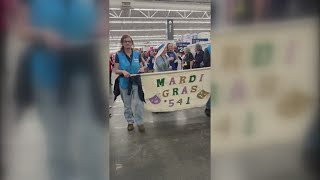 Krewe of Covington parades in Walmart [upl. by Kcered]