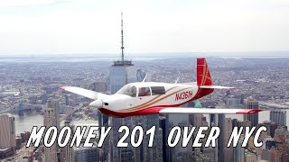 Mooney M20J Over NYC  Outside View [upl. by Hardi]