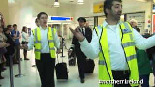 Flash Mob Choir A special Northern Ireland welcome  this is how we do it [upl. by Nilrev]