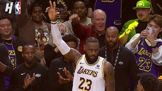 LeBron James gets a standing ovation as he reaches 40000 career points 👏 🔥 [upl. by Noivert]