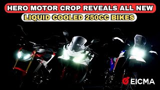 Hero Moto Corp Reveals Brand New Liquid Cooled 250cc Bikes  Eicma 2024  FindingThrottle [upl. by Bernardina]