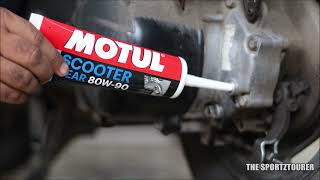 HOW amp WHEN TO DO GEAR OIL CHANGE IN SCOOTER ENGINE amp TRANSMISSION OIL CHANGE HONDA ACTIVA MOTUL [upl. by Oiromed]