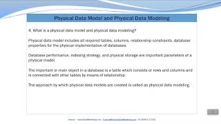 What is a Physical Data Model amp Physical Data Modeling  Data Modeling Interview Questions amp Answers [upl. by Anytsirk239]