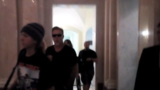 James Hetfield passing by fans in hotel Hetfield his family Ulrich Trujillo leaving hotel SPb [upl. by Volny864]