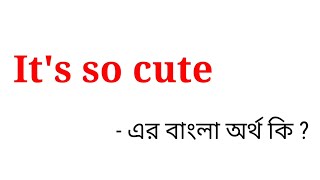 Its so cute meaning in bengali  Its so cute এর বাংলা অর্থ কি [upl. by Mori181]