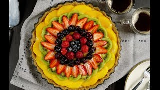 Tarta de Frutas con Crema Pastelera  Creamy Fruit Pie [upl. by Schoenburg]