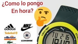 Como poner en hora un reloj digital Adidas Nike Fila [upl. by Anadroj544]