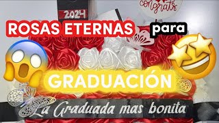 Haciendo un ARREGL🤩 de ROSAS ETERNAS🌹para GRADUACIÓN🎓 en caja de madera con la INICIAL de un nombre [upl. by Okihsoy]