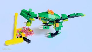 Building a Mini Dinosaur with Colorful Blocks  Lego Cro [upl. by Ativoj157]