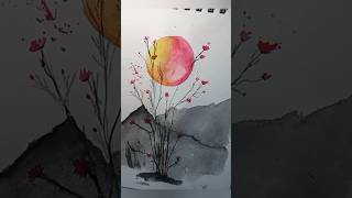 Watercolour painting shorts trending viral viralart art love song painting sunset yt [upl. by Elizabeth708]