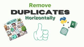 Will it AI  Deleting duplicates horizontally in Excel [upl. by Hightower122]