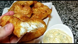 Easy Crispy Battered Fish Recipe  Lemon Herb Tartar Sauce Recipe [upl. by Bensky]