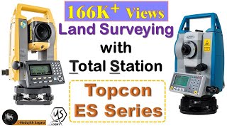 How to do land surveying with the Total Station  Topcon ES series [upl. by Audwin]