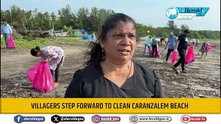 Villagers step forward to clean Caranzalem Beach [upl. by Sabella]