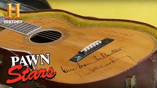 Pawn Stars Guitar Autographed by The Beatles  History [upl. by Alarice]