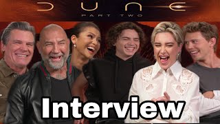 DUNE 2 CAST INTERVIEWS TIMOTHĖE CHALAMET AUSTIN BUTLER ZENDAYA FLORENCE PUGH BROLIN BAUTISTA [upl. by Panter212]