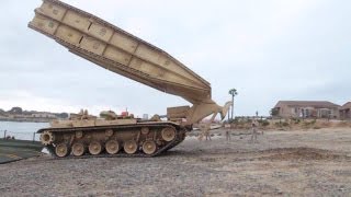 Amazing Tank Launched Bridge  M60 Armoured VehicleLaunched Bridge AVLB in Action [upl. by Kaslik]