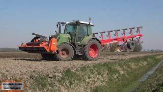 Ploegen met een Fendt 313 Vario Profi  Escudero Ecoploeg  8 furrow  Pflügen  Ploughing  NL [upl. by Ayifas]