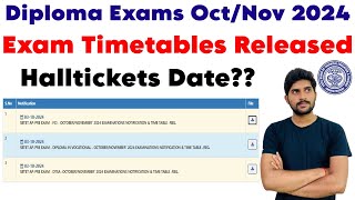 Halltickets Date  Exam Timetables Released  bsdvp  Diploma Exams OctNov 2024  important quest [upl. by Belda]