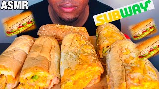 ASMR EATING 3 SUBWAY FOOTLONGS TUNA SANDWICH MUKBANG  EATING SOUNDS EATING SHOW  MESSY EATING [upl. by Nyladgam]