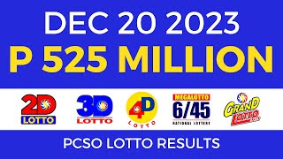 Lotto Result December 20 2023 9pm PCSO [upl. by Ecnarrat]