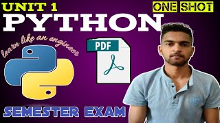 python unit 1 in one video semester exam  btech aktu dsalgoprofessor coding [upl. by Sillyhp]