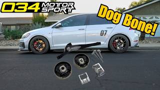 034 Motorsport Dog Bone Install MK7 GTI Increased Grip [upl. by Ahsinra190]