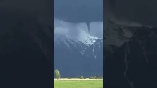 Tornado Forms on top of Mountain in Montana🤯 viral tornado montana [upl. by Notxed548]