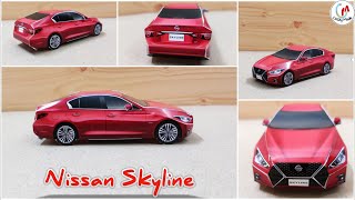 How To Make A Papercraft CarDIY Papercraft carNissan SkylinePaper car 3D models EasyNismo GT [upl. by Lepper612]