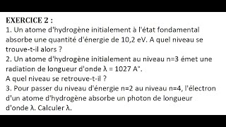 EXAM Atome dHydrogène [upl. by Manton]