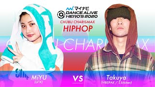 MiYU vs Takuya HIPHOP FINAL  マイナビDANCE ALIVE HERO’S 2020 CHUBU CHARISMAX [upl. by Mehitable]