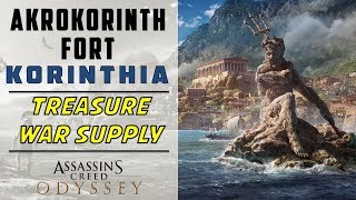 Akrokorinth Fort Korinthia  Loot Treasure amp War Supply Location  ASSASSINS CREED ODYSSEY [upl. by Ayote]