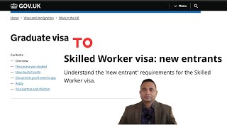 Graduate visa to UK Skilled worker visa  NEW ENTRANT Salary [upl. by Anilocin]