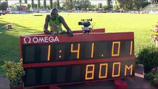 Rieti 2010 M800m David Rudisha New World Record 14101 [upl. by Ahsekyw]