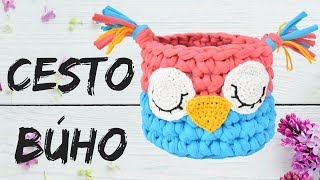 🦉CESTO DE TRAPILLO BÚHO🦉  FÁCIL  PASO A PASO🦉🦉 [upl. by Caria812]