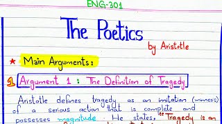 The Poetics  Aristotle  Arguments ENG301 5thsemester pu [upl. by Luamaj]