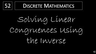 Extended Euclidean Algorithm  Finding an inverse [upl. by Bonn]