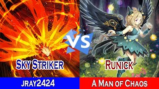 Sky Striker Vs Runick Fiendsmith  jray2424 Vs A Man of Chaos  High Rated  Dueling Book [upl. by Pall]