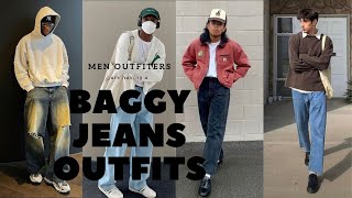 How To Style Baggy Jeans  Baggy Jeans Outfit ideas Men Outfiters [upl. by Shiroma]