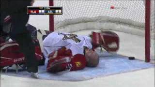 Ballard Swings and Hits Vokoun in the Head 11302009 [upl. by Hjerpe]