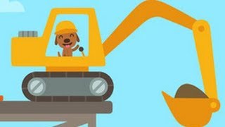 Digger Cartoons for Children  Backhoe Excavator and Crane  Construction trucks for children Ep1 [upl. by Miguel]