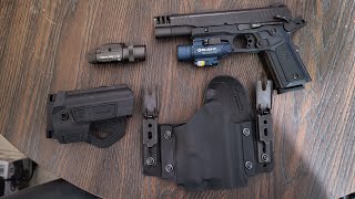 1911 IWBOWB holster for RECOVER TACTICAL CC3P W LASER LIGHT COMBO [upl. by Olaf]