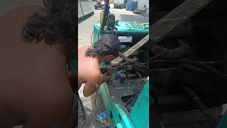 Repairing Forklift Muffler armandelectrical SsD shortsvideo [upl. by Anaul]