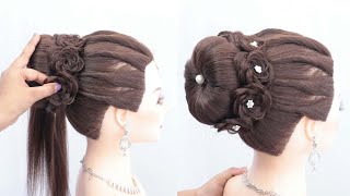 Latest Advance Bun For Wedding  High Bun For Girls  Stylish Hairstyle For Wedding  Lehenga Style [upl. by Nodle]